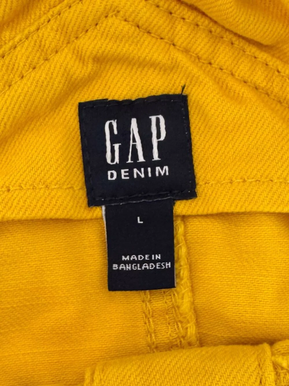 GAP Kids Girls Yellow Denim Overall Dress Large Adjustable Like New - Picture 3 of 4